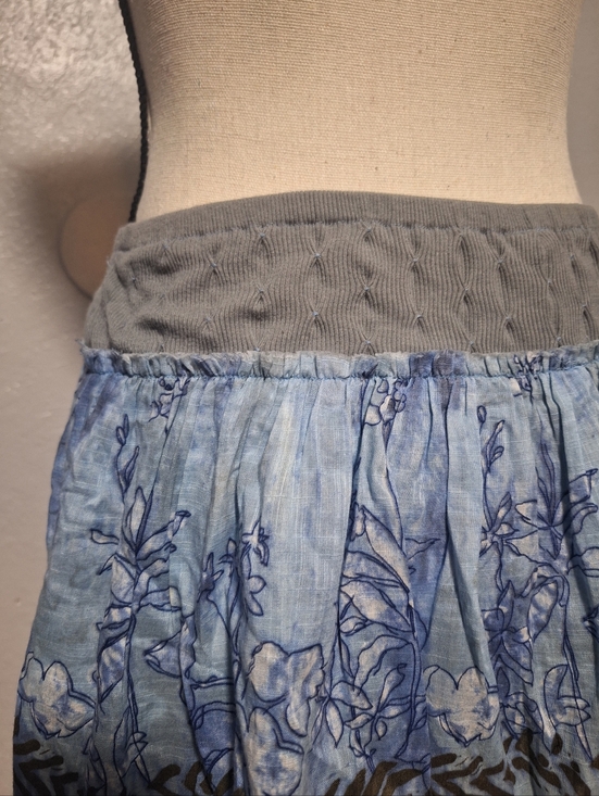 Free People Blue Floral Lace-Trim Mini Skirt L - Picture 3 of 6